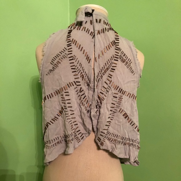 Free People Grey Blouse - Picture 2 of 3